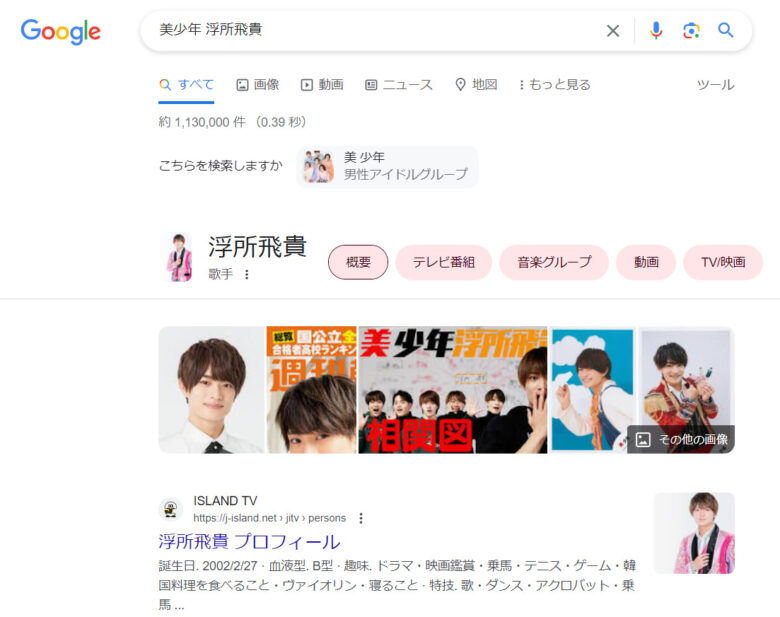 Google検索ヒット画面
